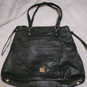 Kooba Black Soft Pebbled Leather Everette Purse Large Shoulder Bag #F17/35622